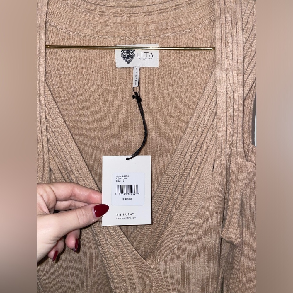 New! Revolve x Lita by Ciara Merino Wool cable knit cut out dress ✨ Small NWT! - Picture 9 of 14